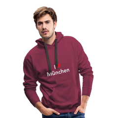 Hoodie "I Love München" Bright Edition - Bordeaux