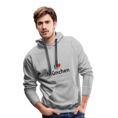 Hoodie "I Love München" Dark Edition - Grau meliert
