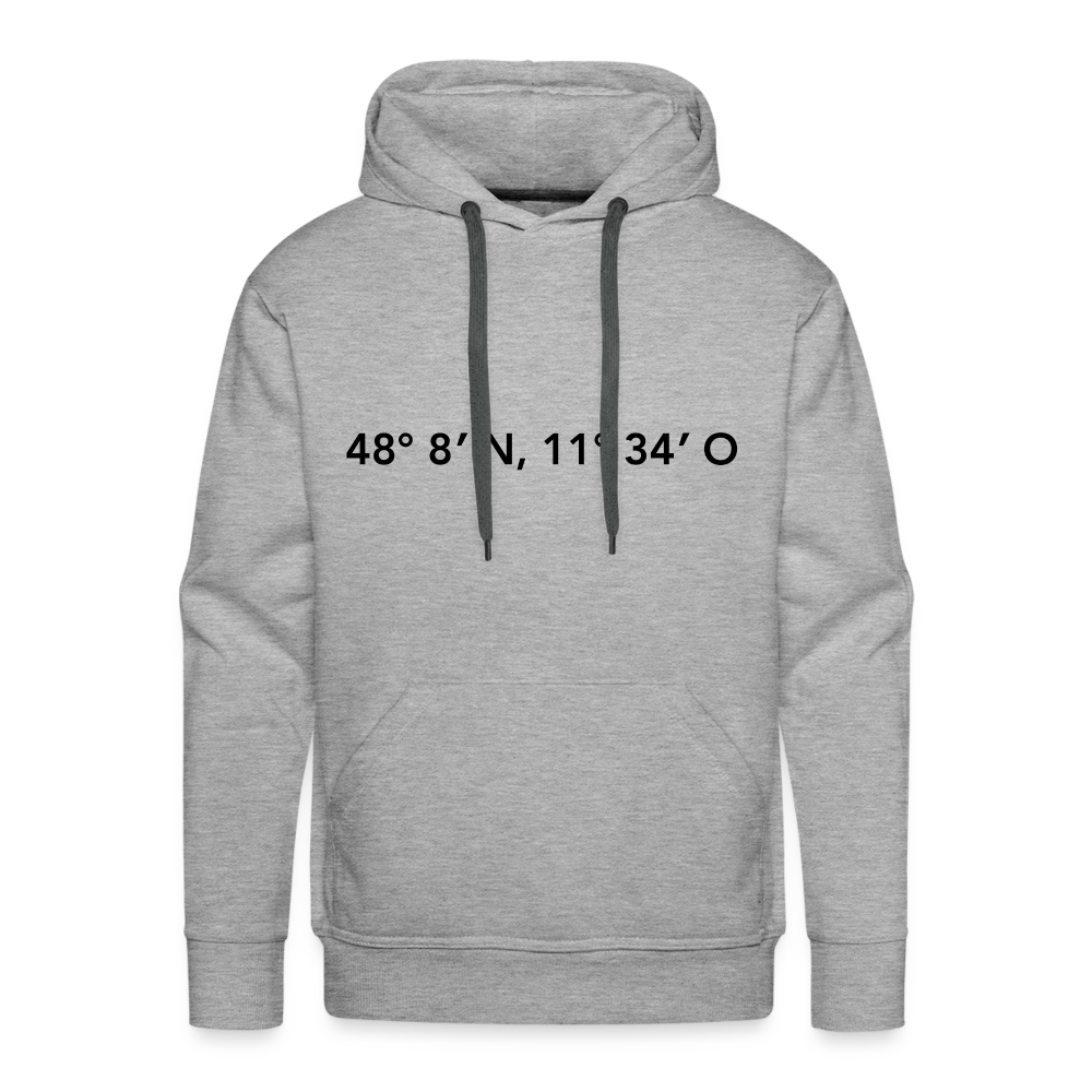 Hoodie München "GPS" Dark Edition - Grau meliert
