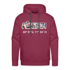 Hoodie München "Graffiti Marienplatz GPS" Bright Edition - Bordeaux