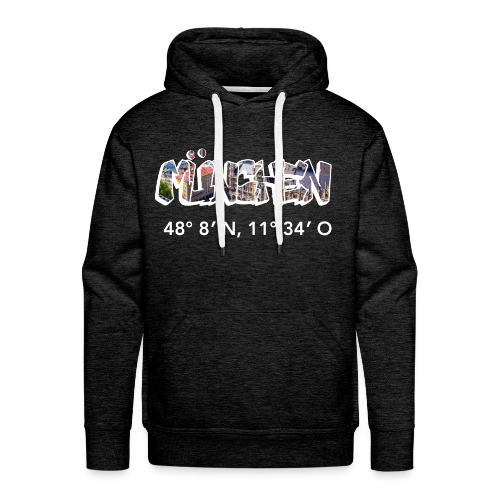 Hoodie München "Graffiti Marienplatz GPS" Bright Edition - Anthrazit