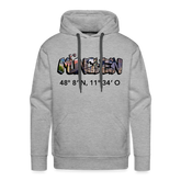 Hoodie München "Graffiti Marienplatz GPS" Dark Edition - Grau meliert