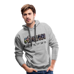 Hoodie München "Graffiti Marienplatz GPS" Dark Edition - Grau meliert