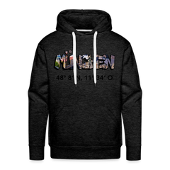 Hoodie München "Graffiti Marienplatz GPS" Dark Edition - Anthrazit