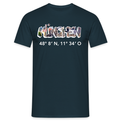 T-Shirt München "Graffiti Marienplatz GPS" Bright Edition - Navy