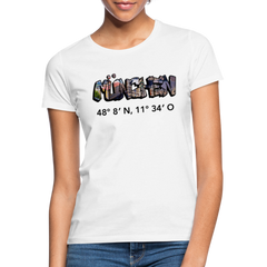 T-Shirt Ladies München "Graffiti Marienplatz GPS" - Weiß