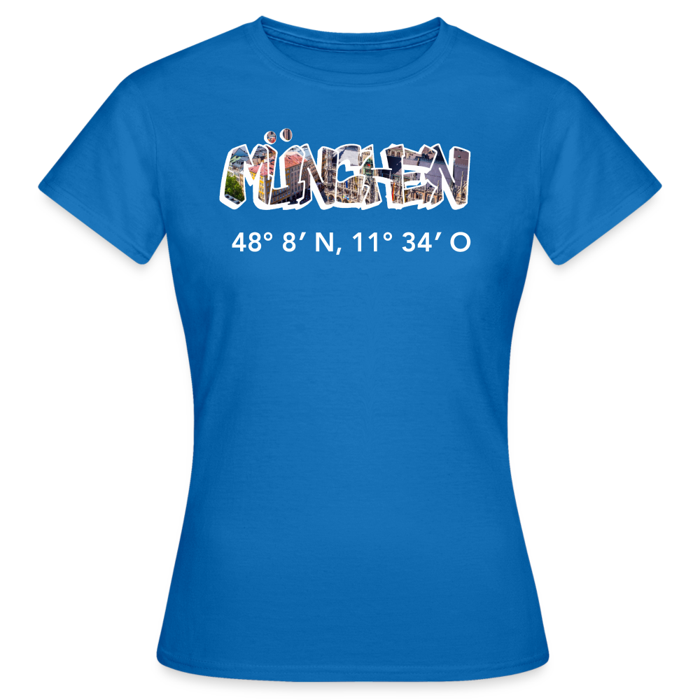 T-Shirt Ladies München "Graffiti Marienplatz GPS" Bright Edition - Royalblau