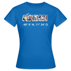 T-Shirt Ladies München "Graffiti Marienplatz GPS" Bright Edition - Royalblau