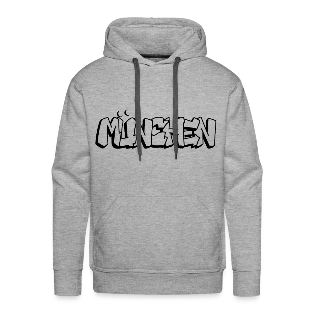 Hoodie München "Graffiti" Dark Edition - Grau meliert