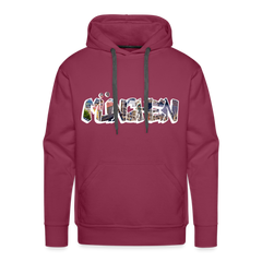 Hoodie München "Graffiti Marienplatz" Bright Edition - Bordeaux