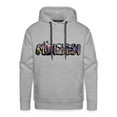 Hoodie München "Graffiti Marienplatz" Dark Edition - Grau meliert