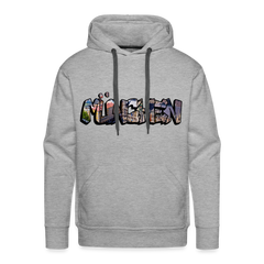 Hoodie München "Graffiti Marienplatz" Dark Edition - Grau meliert