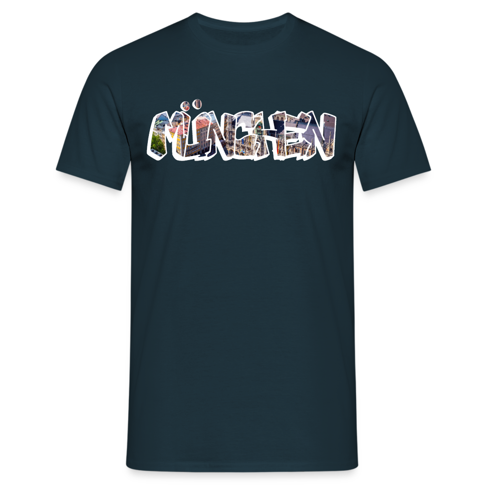 T-Shirt München "Graffiti Marienplatz" Bright Edition - Navy