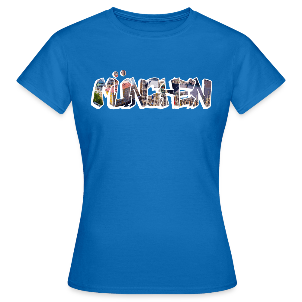 T-Shirt Ladies München "Graffiti Marienplatz" Bright Edition - Royalblau