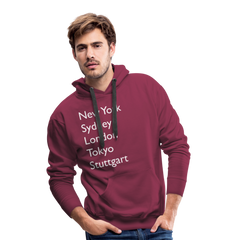 Hoodie Stuttgart "Metropolen Big" Bright Edition - Bordeaux