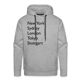 Hoodie Stuttgart "Metropolen Big" Dark Edition - Grau meliert