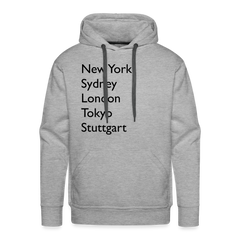 Hoodie Stuttgart "Metropolen Big" Dark Edition - Grau meliert