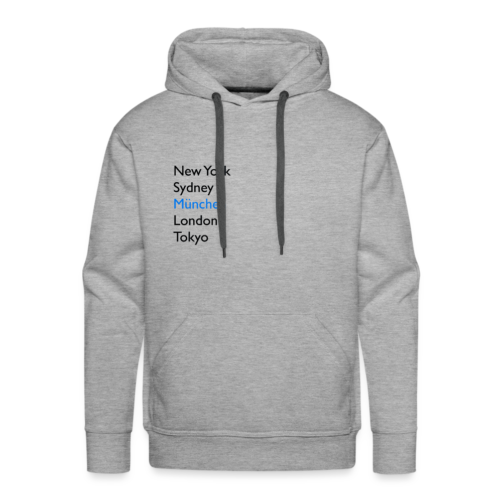 Hoodie München "Metropolen" Dark Edition - Grau meliert