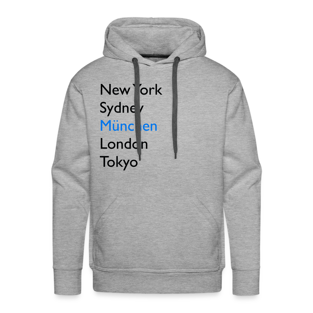 Hoodie München "Metropolen Big" Dark Edition - Grau meliert