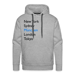 Hoodie München "Metropolen Big" Dark Edition - Grau meliert