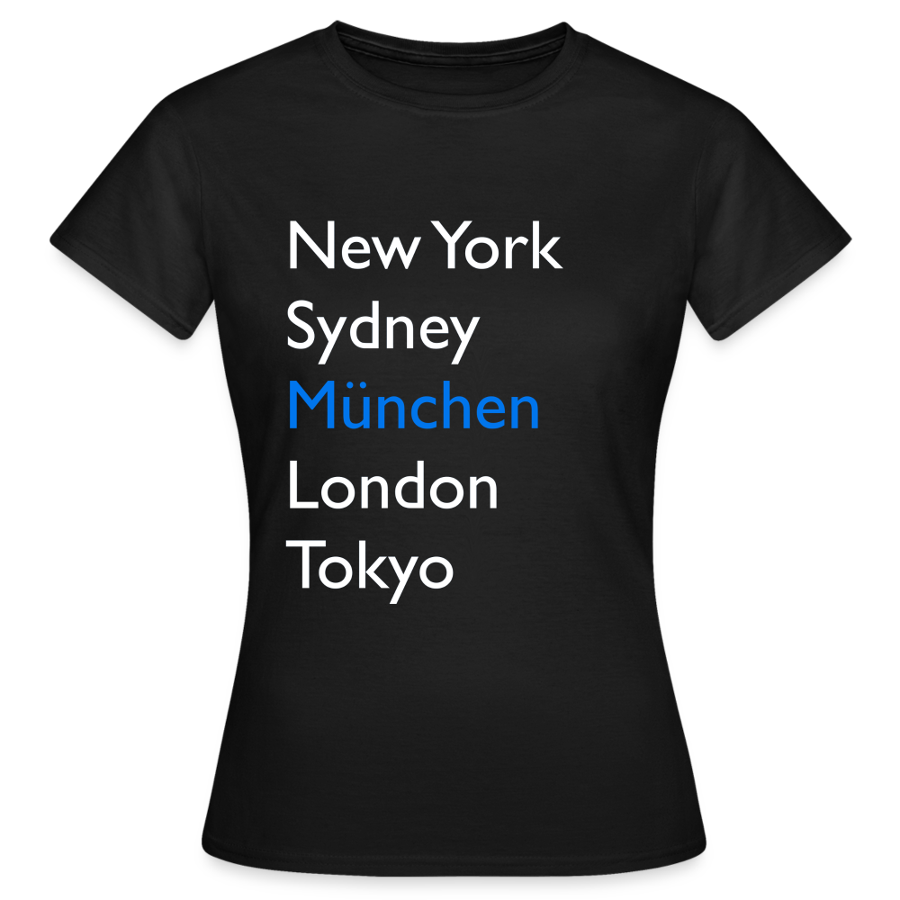 T-Shirt Ladies München "Metropolen Big" Bright Edition - Schwarz