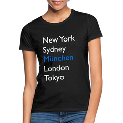 T-Shirt Ladies München "Metropolen Big" Bright Edition - Schwarz