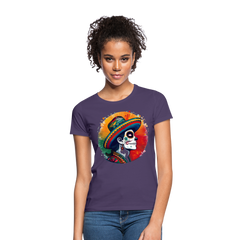 T-Shirt Ladies Mexico "La Catrina Side" - Dunkellila