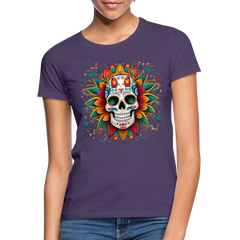 T-Shirt Ladies Mexico "Craneo" - Dunkellila