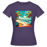 T-Shirt Ladies Mexico "Paradise Tulum" - Dunkellila