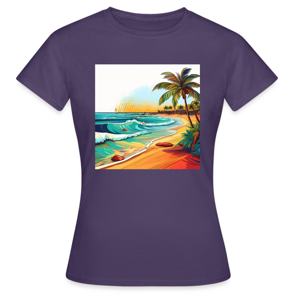 T-Shirt Ladies Mexico "Paradise Cancun" - Dunkellila