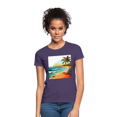 T-Shirt Ladies Mexico "Paradise Cancun" - Dunkellila