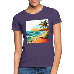 T-Shirt Ladies Mexico "Paradise Cancun" - Dunkellila