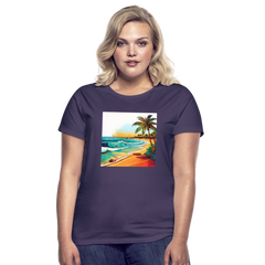 T-Shirt Ladies Mexico "Paradise Cancun" - Dunkellila