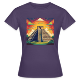 T-Shirt Ladies Mexico "Pyramide" - Dunkellila