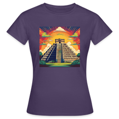 T-Shirt Ladies Mexico "Pyramide" - Dunkellila