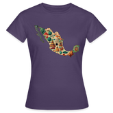 T-Shirt Ladies Mexico "Map" - Dunkellila