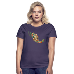 T-Shirt Ladies Mexico "Map" - Dunkellila