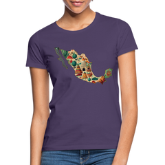 T-Shirt Ladies Mexico "Map" - Dunkellila