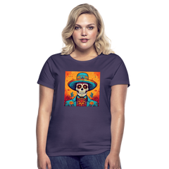 T-Shirt Ladies Mexico "Hombre Muerto" - Dunkellila
