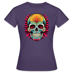 T-Shirt Ladies Mexico "Mascarilla Craneo" - Dunkellila