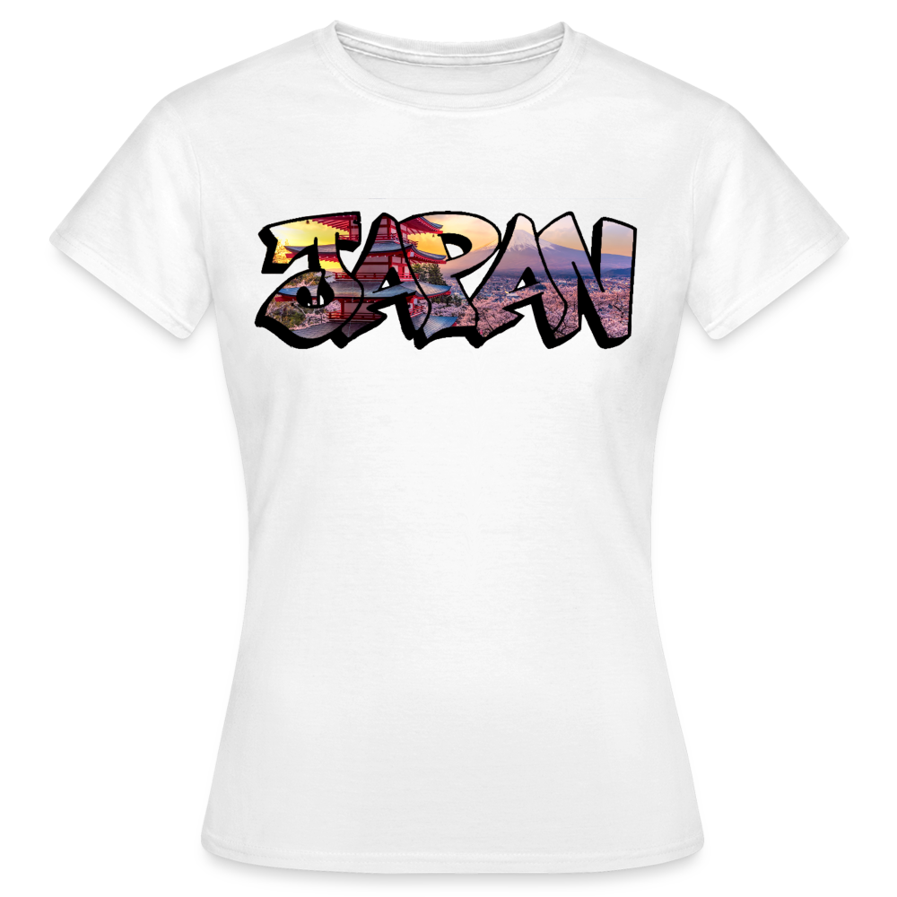 T-Shirt Ladies Japan Graffiti "Panorama" - Weiß