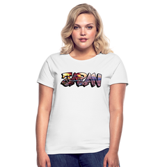 T-Shirt Ladies Japan Graffiti "Panorama" - Weiß
