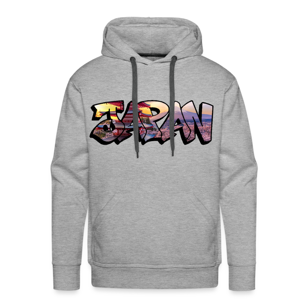 Hoodie Japan Graffiti "Panorama" - Grau meliert