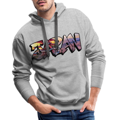 Hoodie Japan Graffiti "Panorama" - Grau meliert