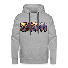 Hoodie Japan Graffiti "Panorama" - Grau meliert