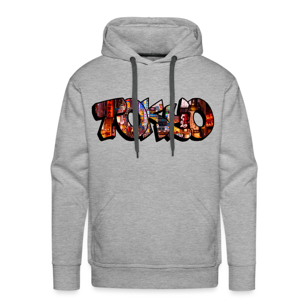Hoodie Japan Graffiti "Tokyo" - Grau meliert