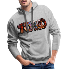 Hoodie Japan Graffiti "Tokyo" - Grau meliert
