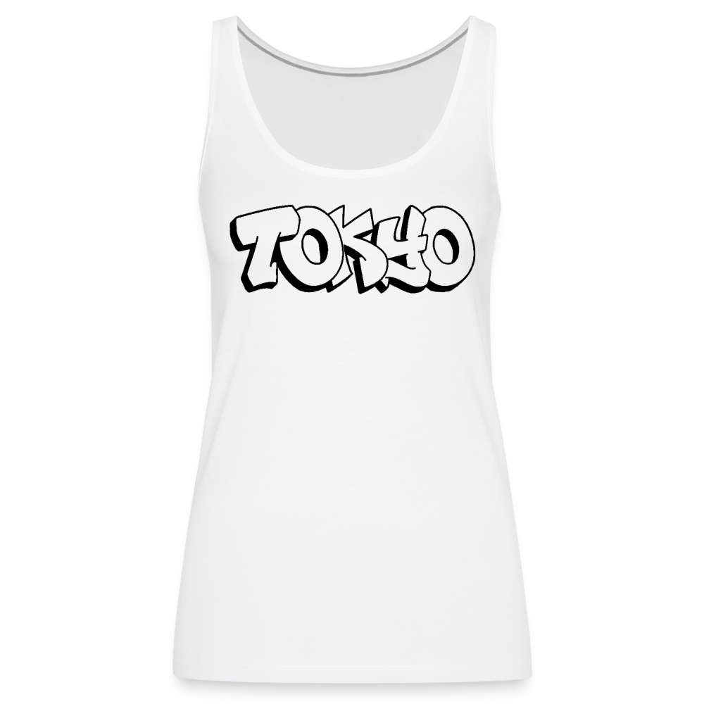 Tanktop Ladies Japan Graffiti "Tokyo Plain" - Weiß