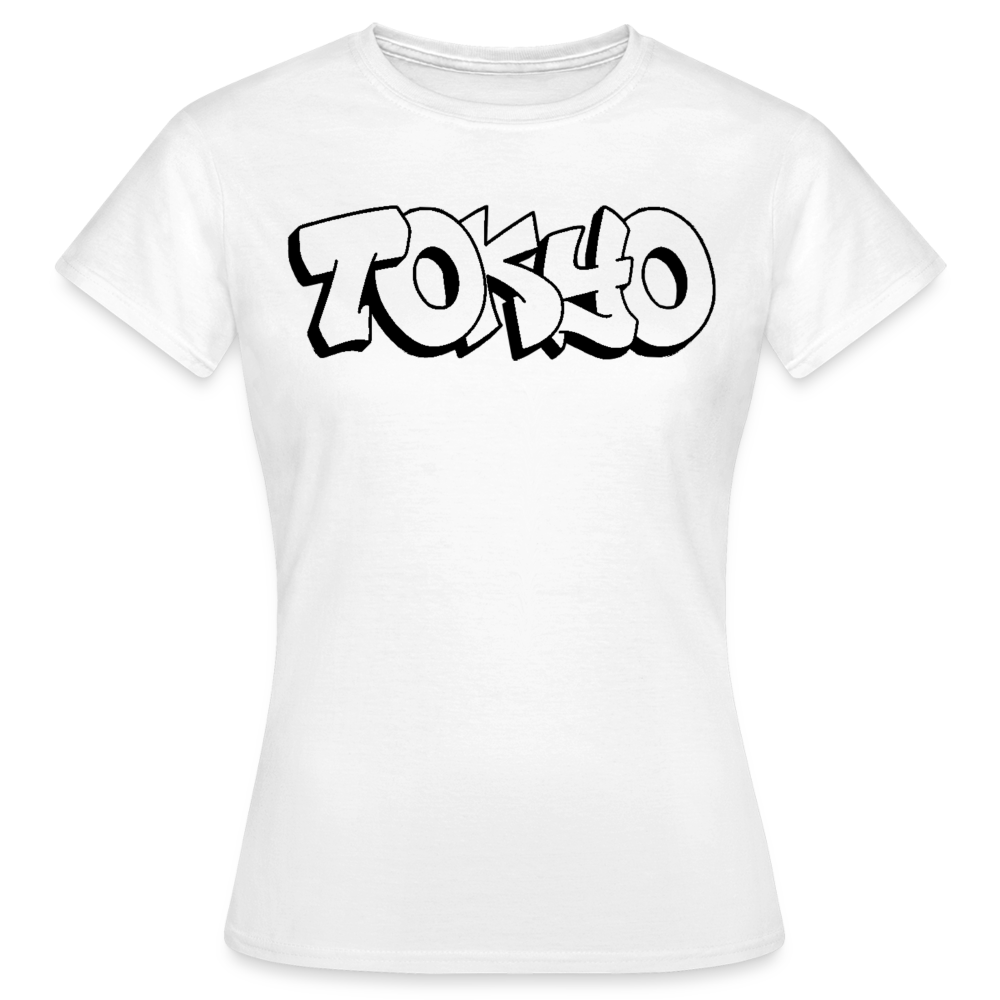 T-Shirt Ladies Japan Graffiti "Tokyo Plain" - Weiß