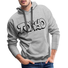Hoodie Japan Graffiti "Tokyo Plain" - Grau meliert